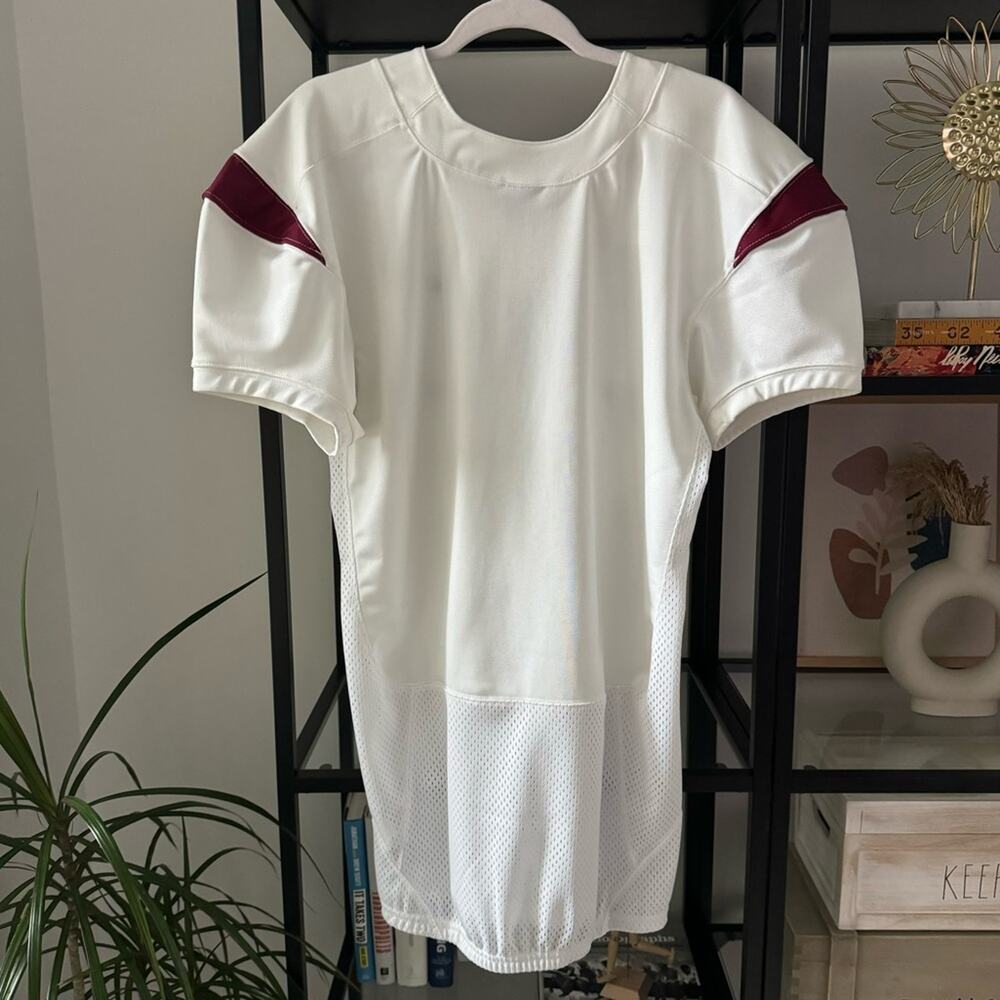Nike Vapor Pro White Maroon Short Sleeves Football Training Jersey Men’s Large - Picture 3 of 9